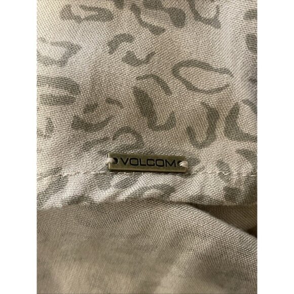 Volcom Women's Cha Ching Toanl Leopard Print Midi Dress Size Medium Beige - Picture 8 of 10